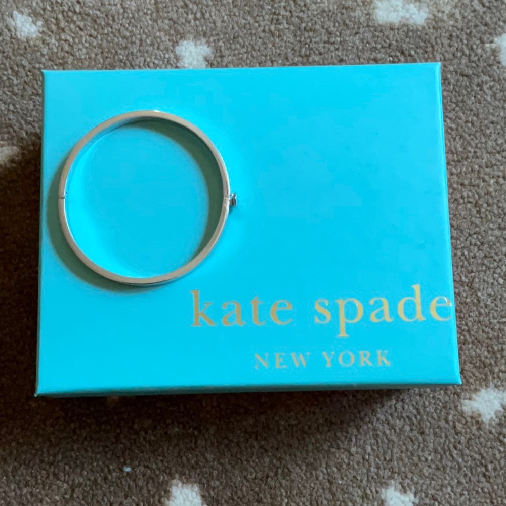 kate spade Silver-Tone Engraved Bangle Bracelet - Picture 6 of 6